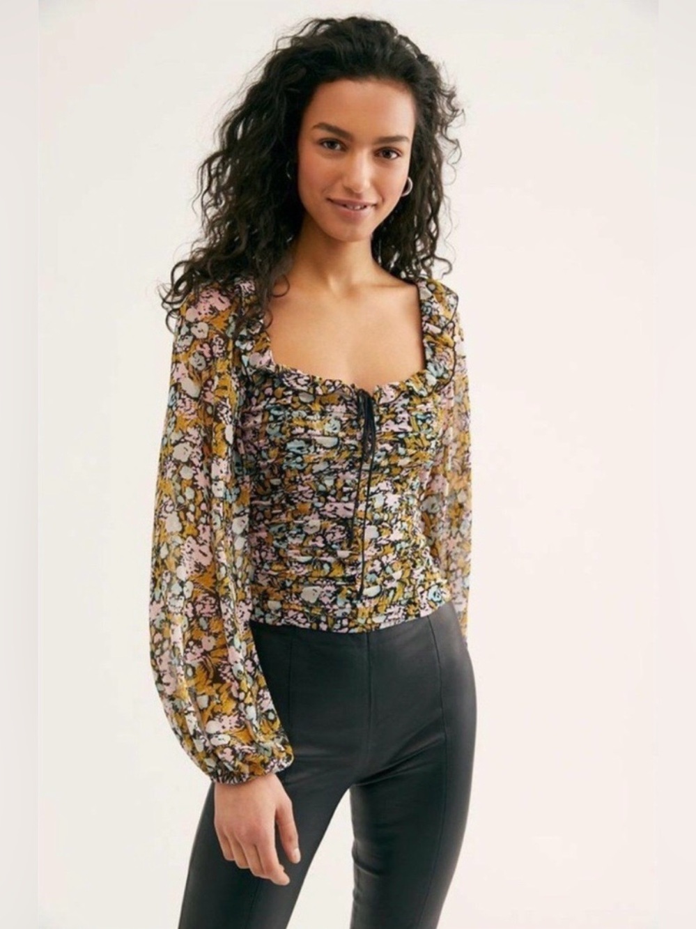 Free People Mabel Printed Blouse Size XS - Picture 7 of 16
